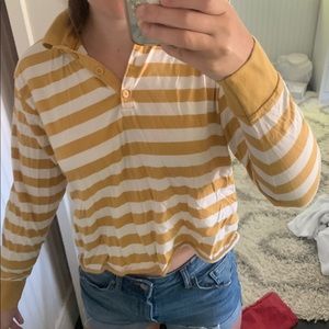 long sleeve striped polo